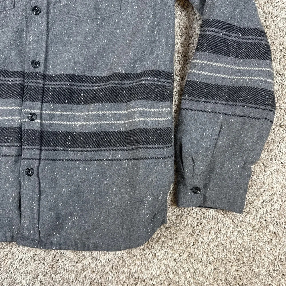 Levis Shirt Jacket‎ Mens Large Gray Wool Blend Lined Western Stripe Shacket - Picture 6 of 12